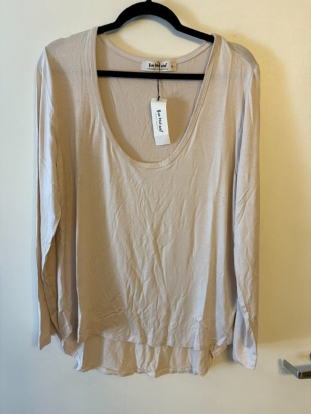 Three Bird Nest Ryder Long Sleeve Tee XL Beige NWT